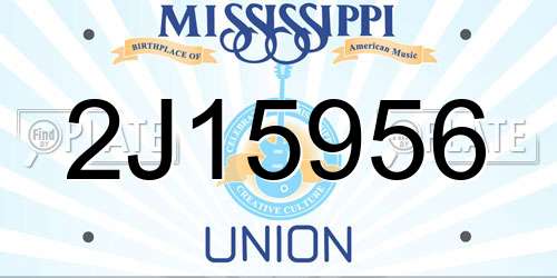 2J15956 Mississippi License Plate