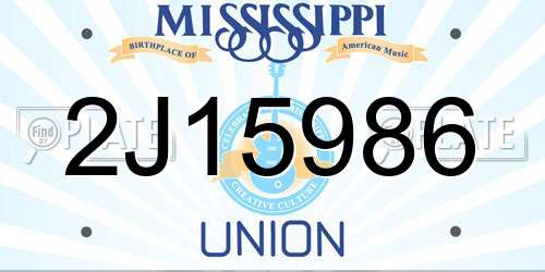 2J15986 Mississippi License Plate