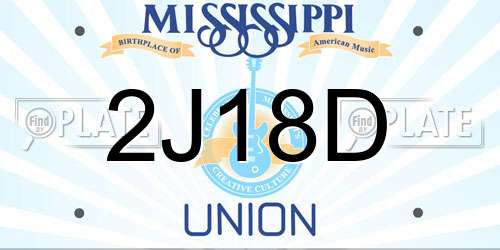 2J18D Mississippi License Plate
