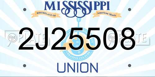 2J25508 Mississippi License Plate