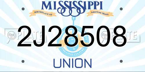2J28508 Mississippi License Plate