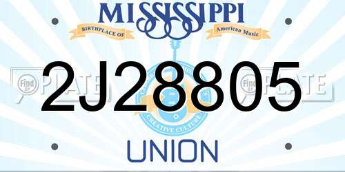 2J28805 Mississippi License Plate