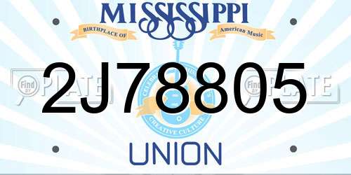2J78805 Mississippi License Plate