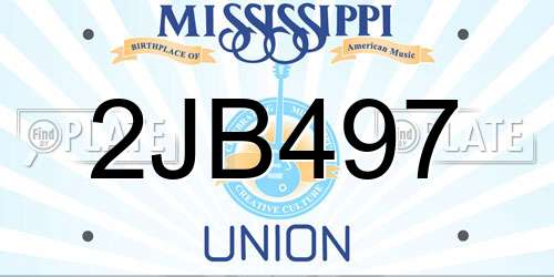 2JB497 Mississippi License Plate