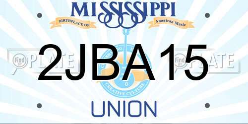 2JBA15 Mississippi License Plate