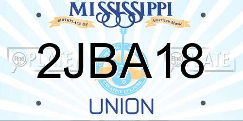 2JBA18 Mississippi License Plate