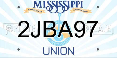 2JBA97 Mississippi License Plate