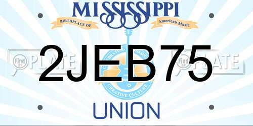 2JEB75 Mississippi License Plate