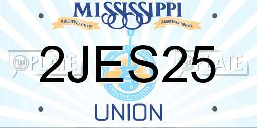 2JES25 Mississippi License Plate