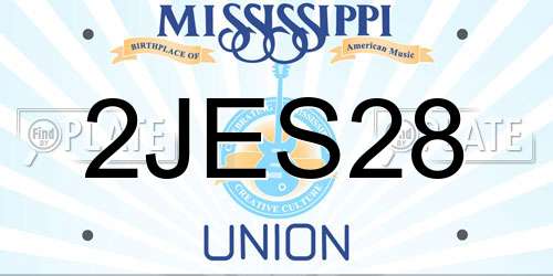 2JES28 Mississippi License Plate