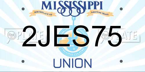 2JES75 Mississippi License Plate