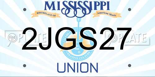 2JGS27 Mississippi License Plate