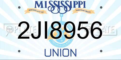 2JI8956 Mississippi License Plate