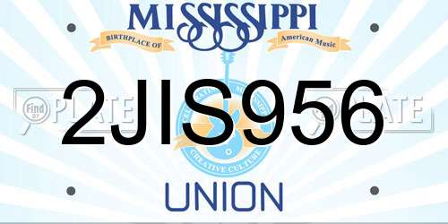 2JIS956 Mississippi License Plate