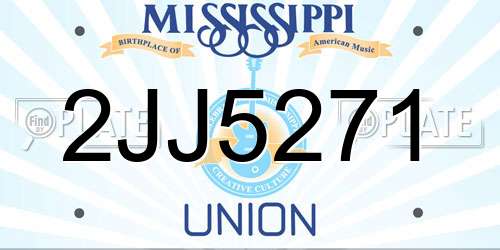 2JJ5271 Mississippi License Plate