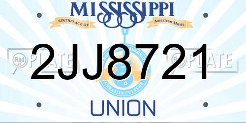 2JJ8721 Mississippi License Plate