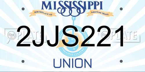 2JJS221 Mississippi License Plate