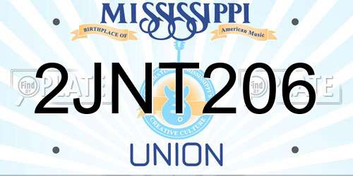 2JNT206 Mississippi License Plate
