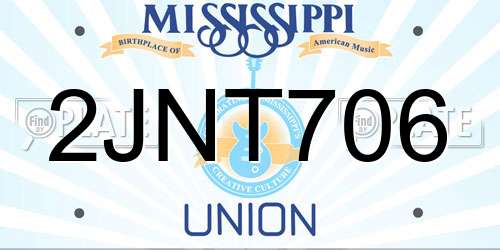 2JNT706 Mississippi License Plate