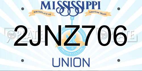 2JNZ706 Mississippi License Plate