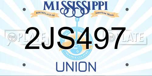2JS497 Mississippi License Plate