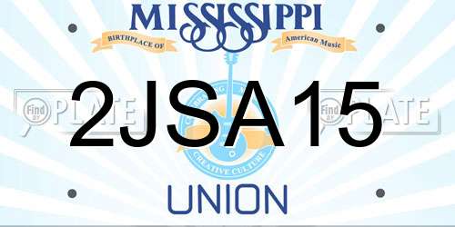 2JSA15 Mississippi License Plate
