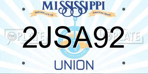 2JSA92 Mississippi License Plate