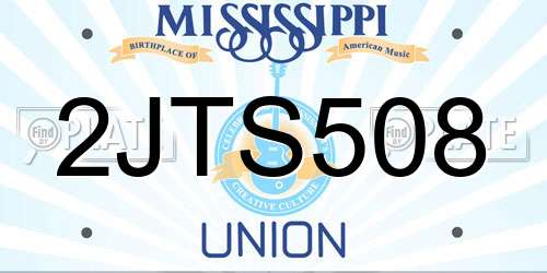 2JTS508 Mississippi License Plate