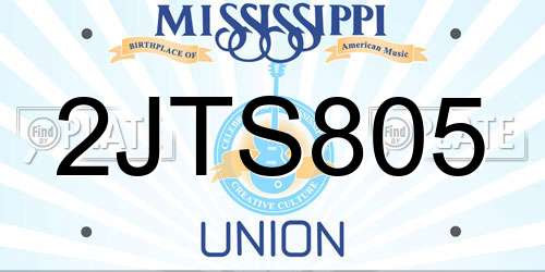2JTS805 Mississippi License Plate