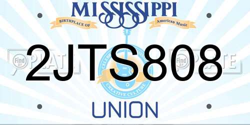 2JTS808 Mississippi License Plate