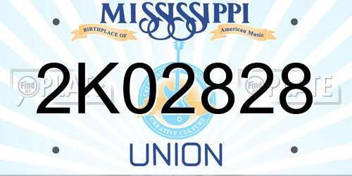2K02828 Mississippi License Plate