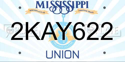 2KAY622 Mississippi License Plate