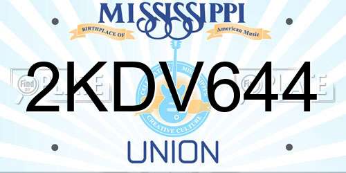 2KDV644 Mississippi License Plate
