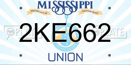 2KE662 Mississippi License Plate