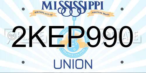 2KEP990 Mississippi License Plate