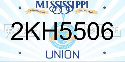2KH5506 Mississippi License Plate