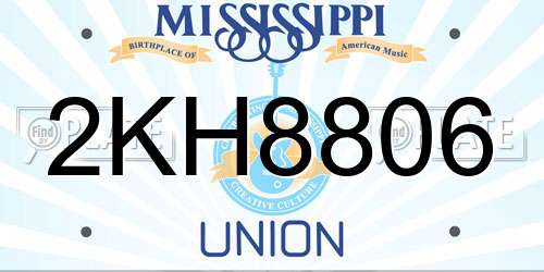 2KH8806 Mississippi License Plate