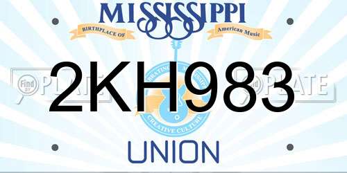 2KH983 Mississippi License Plate