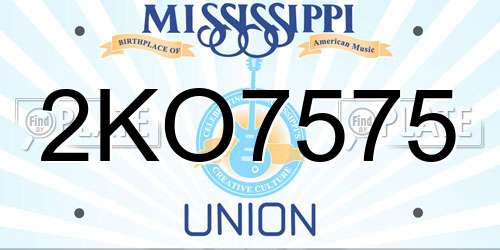 2KO7575 Mississippi License Plate