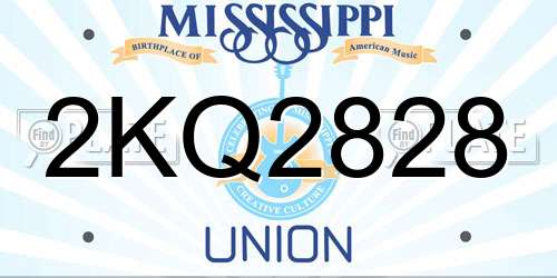 2KQ2828 Mississippi License Plate