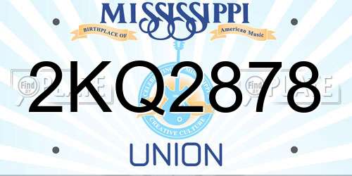 2KQ2878 Mississippi License Plate