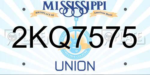 2KQ7575 Mississippi License Plate
