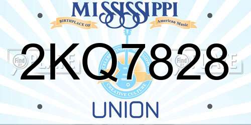 2KQ7828 Mississippi License Plate