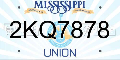 2KQ7878 Mississippi License Plate