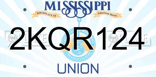 2KQR124 Mississippi License Plate