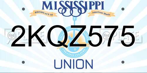 2KQZ575 Mississippi License Plate