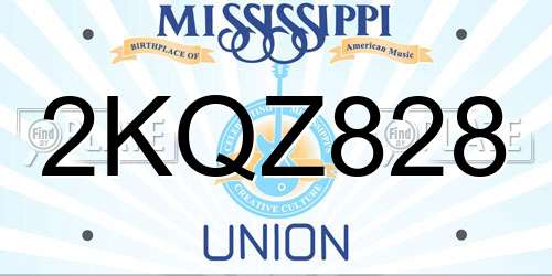 2KQZ828 Mississippi License Plate