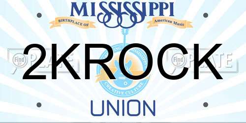 2KROCK Mississippi License Plate