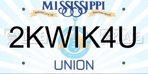 2KWIK4U Mississippi License Plate