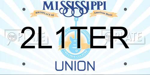 2L1TER Mississippi License Plate